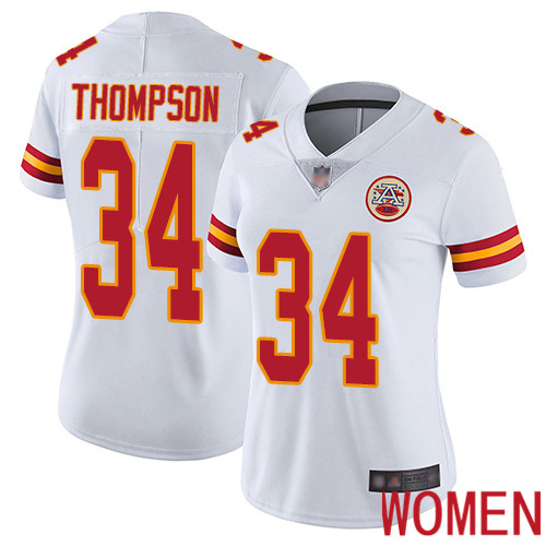 Women Kansas City Chiefs #34 Thompson Darwin White Vapor Untouchable Limited Player Football Nike NFL Jersey